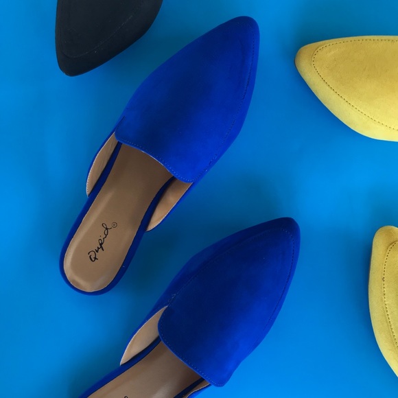 Shoes - 🆕 Cobalt Blue Suede Mule Flats